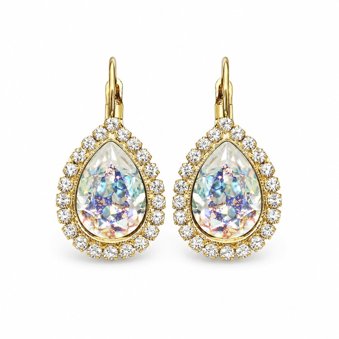 Kõrvarõngad naistele DiamondSky „Taevapiisk (White Patina)“ Swarovski® kristallidega