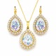 Комплект «Небесная Капля (White Patina)» с кристаллами Swarovski®