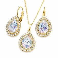Komplekt “Taevas Tilk (White Patina)” Swarovski® kristallidega
