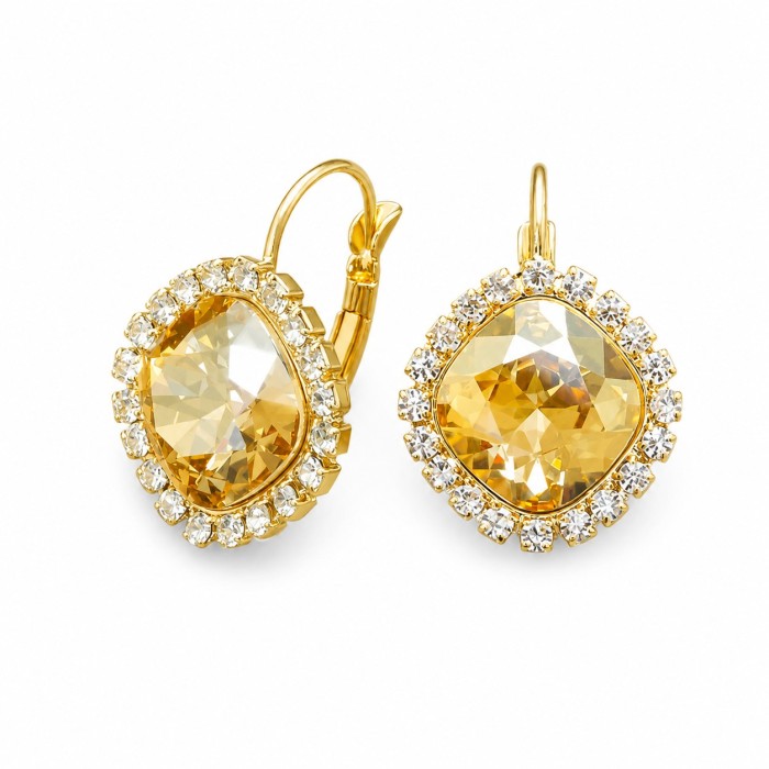 Ehtekomplekt naistele „Glare III (Golden Shadow)“ Swarovski® kristallidega