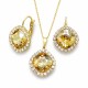 Ehtekomplekt naistele „Glare III (Golden Shadow)“ Swarovski® kristallidega