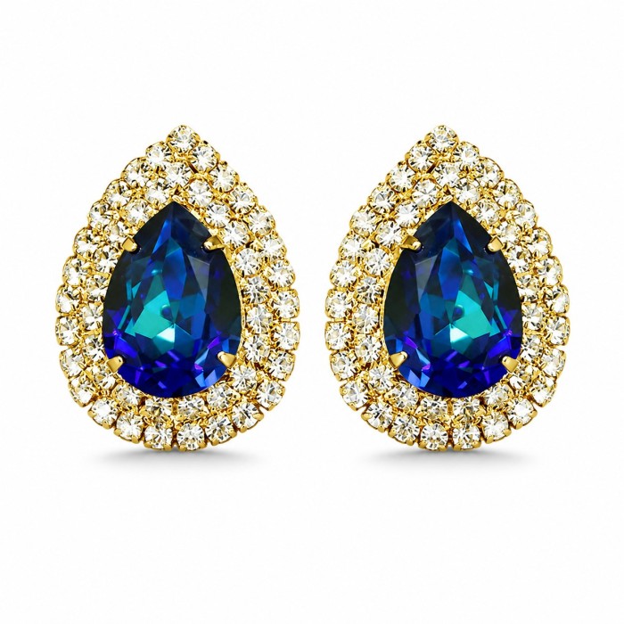 Серьги «Жасмин (Bermuda Blue)» с кристаллами Swarovski®