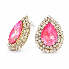 Серьги «Жасмин (Lotus Pink DeLite)» с кристаллами Swarovski®