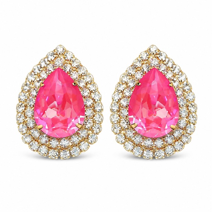 Серьги «Жасмин (Lotus Pink DeLite)» с кристаллами Swarovski®