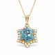 Naiste kaelakee DiamondSky „Snowflake (Aquamarine)“ Swarovski kristallidega