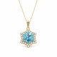 Naiste kaelakee DiamondSky „Snowflake (Aquamarine)“ Swarovski kristallidega