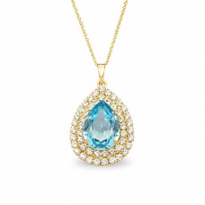 Pendant “Jasmine (Aquamarine)” created with Crystals by Swarovski®