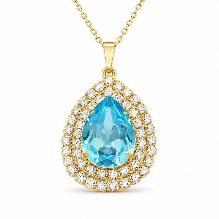Ripats „Jasmine (Aquamarine)“ Swarovski® kristallidega