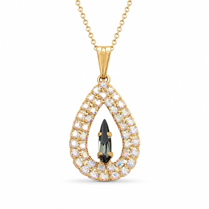 Naiste kaelakee DiamondSky „Atlantis (Silver Night)“ Swarovski kristallidega