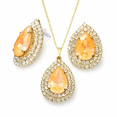 Ehtekomplekt naistele „Jasmine (Peach DeLite)“ Swarovski® kristallidega