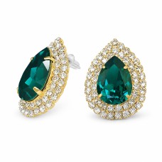 Серьги «Жасмин (Emerald)» с кристаллами Swarovski®