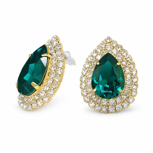 Kõrvarõngad „Jasmine (Emerald)“ Swarovski® kristallidega