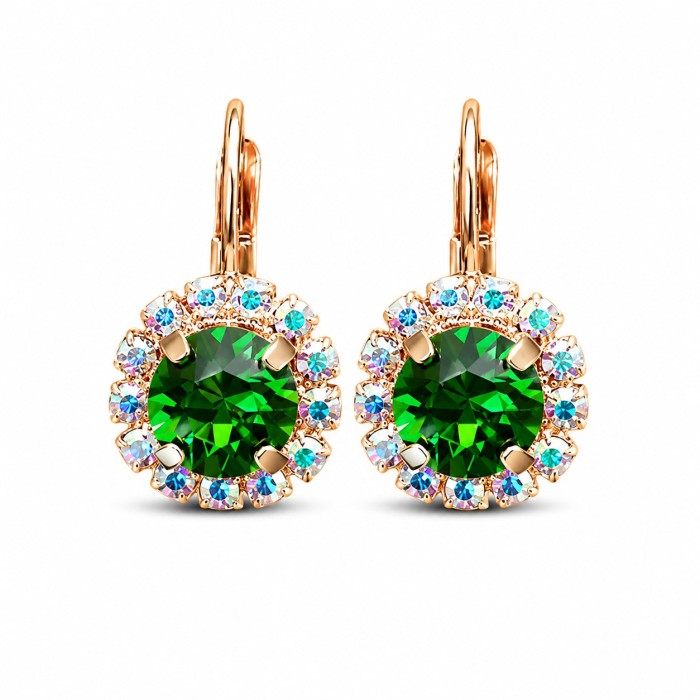 Earrings “Glory II” (Fern Green) created with Crystals by Swarovski®