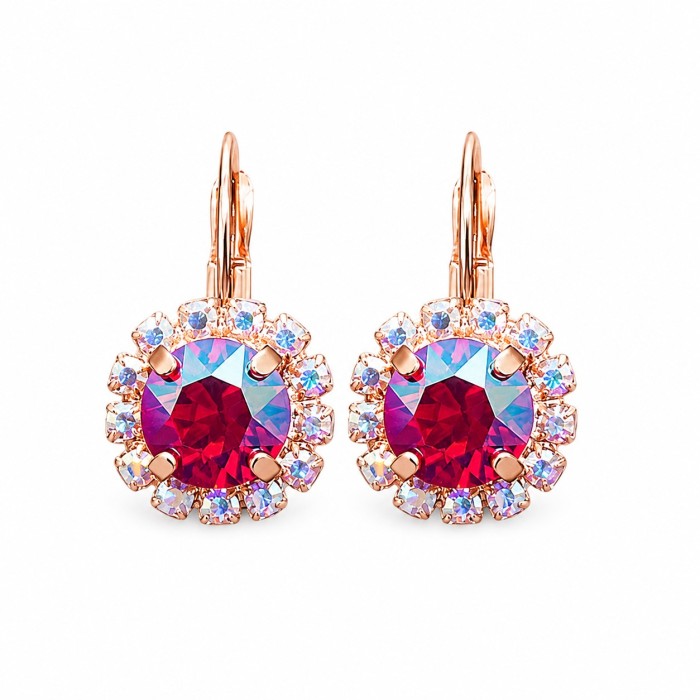 Kõrvarõngad „Glory II (Light Siam Shimmer)“ Swarovski® kristallidega