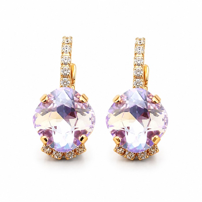 Серьги «Крит (Violet)» с кристаллами Preciosa®