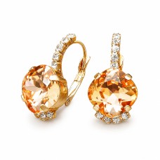 Серьги «Крит (Light Peach)» с кристаллами Preciosa®