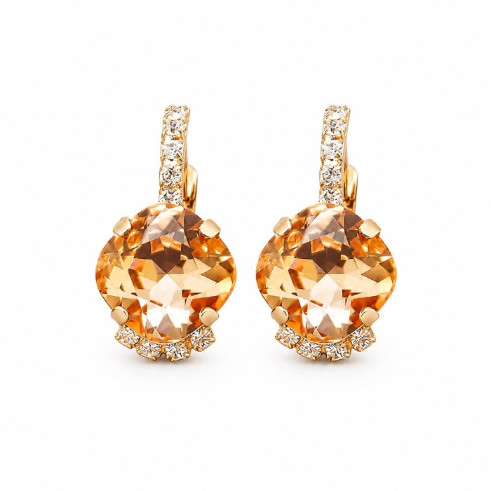 Серьги «Крит (Light Peach)» с кристаллами Preciosa®