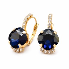 Серьги «Крит (Dark Indigo)» с кристаллами Preciosa®