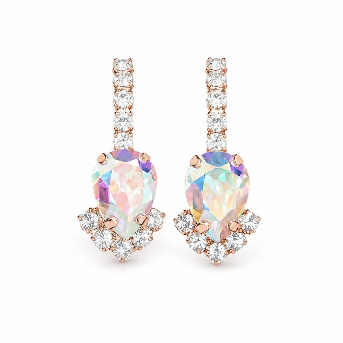 Earrings “Leonora II (Aurora Borealis)” created with Preciosa® crystals