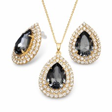 Ehtekomplekt naistele „Jasmine (Silver Night)“ Swarovski® kristallidega