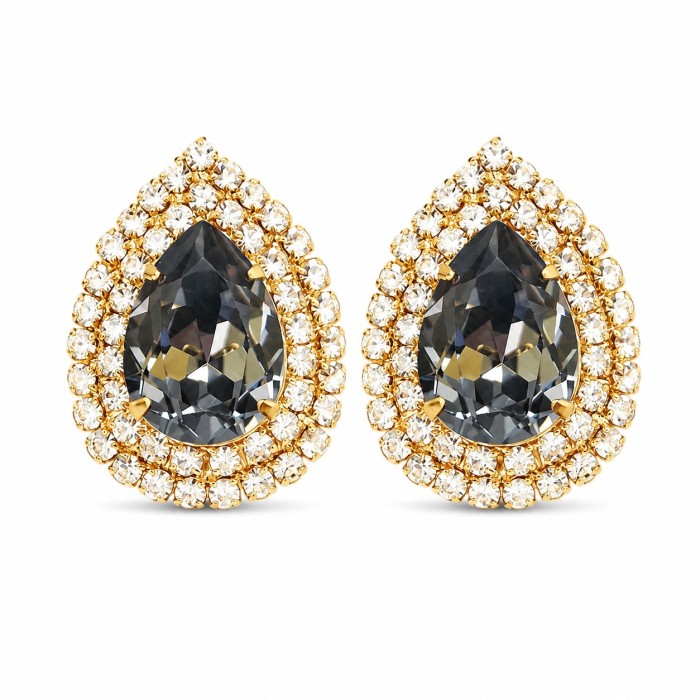 Kõrvarõngad „Jasmine (Silver Night)“ Swarovski® kristallidega