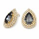 Kõrvarõngad „Jasmine (Silver Night)“ Swarovski® kristallidega