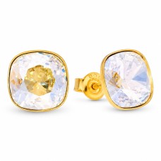 925 Sterling Silver Earrings “Glare (Golden Shadow)” created with Crystals by Swarovski®