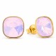 Hõbedased kõrvarõngad „Glare (Rose Water Opal)“ Swarovski® kristallidega