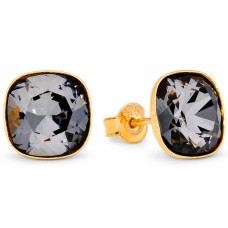 925 Sterling Silver Earrings “Glare (Silver Night)” created with Crystals by Swarovski®