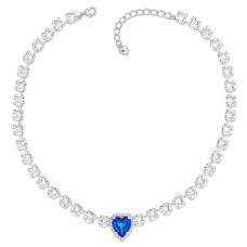 Naiste kaelakee Diamond Sky „Saint Valentine II (Bermuda Blue)“ koos Swarovski kristallidega
