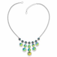 Bridal Necklace “Vortex III (Vitrail Medium)” created with Crystals by Swarovski®
