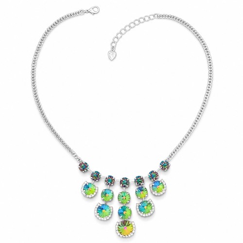 Bridal Necklace “Vortex III (Vitrail Medium)” created with Crystals by Swarovski®