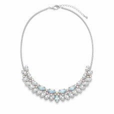 Pulmakaelakee „Spring (White Opal / Aurora Borealis)“ Swarovski® kristallidega