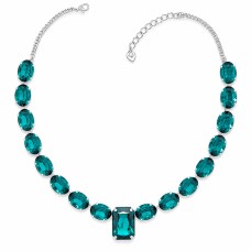Naiste kaelakee Diamond Sky „Modern IV (Emerald)“ koos Swarovski kristallidega