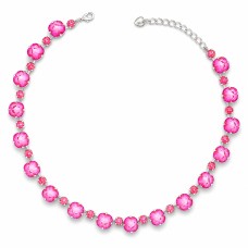 Naiste kaelakee Diamond Sky „Glare IV (Lotus Pink DeLite)“ koos Swarovski kristallidega