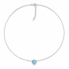 Nähtamatu hõbedane ripats „Invisible (Aquamarine Blue)“ Swarovski® kristalliga