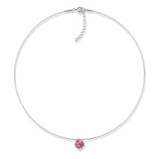 Invisible Sterling Silver Pendant “Invisible (Rose)” created with Crystals by Swarovski®