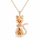 Naiste kaelakee DiamondSky „Solar Cat (Golden Shadow)“ Swarovski kristallidega
