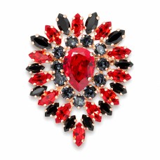 Pross naistele DiamondSky „Atlas (Light Siam / Jet / Graphite)“ Swarovski kristallidega