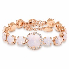 Käevõru naistele DiamondSky „Sädelev Sära III (Rose Water Opal)“ Swarovski® kristallidega
