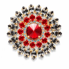 Pross naistele DiamondSky „Lotus (Light Siam / Silver Night)“ Swarovski kristallidega
