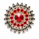 Brooch “Lotus” (Light Siam / Silver Night) embellished with Crystals by Swarovski®
