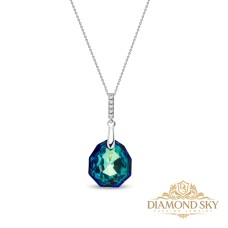 Naiste kaelakee DiamondSky „Calathea (Bermuda Blue)“ Swarovski kristallidega