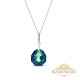Naiste kaelakee DiamondSky „Calathea (Bermuda Blue)“ Swarovski kristallidega