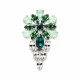Брошь "Миртель (Crysolite Opal / Emerald / Erinite)" с кристаллами Swarovski®