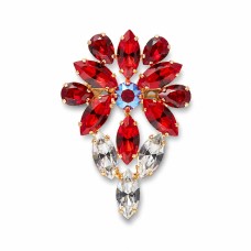 Pross naistele DiamondSky „Mirtel II“ (Light Siam / Siam) Swarovski kristallidega