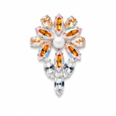 Pross naistele DiamondSky „Mirtel II (Topaas / Kuldne)“ Swarovski kristallidega