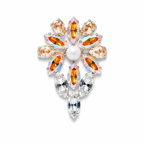Pross naistele DiamondSky „Mirtel II (Topaas / Kuldne)“ Swarovski kristallidega