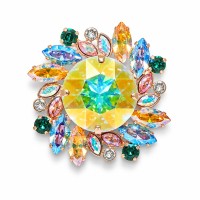 Брошь "Юпитер (Aurora Borealis)" с кристаллами Swarovski®