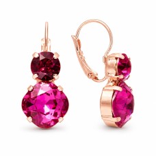 Серьги «Ослепительный Блеск (Fuchsia)» с кристаллами Preciosa®